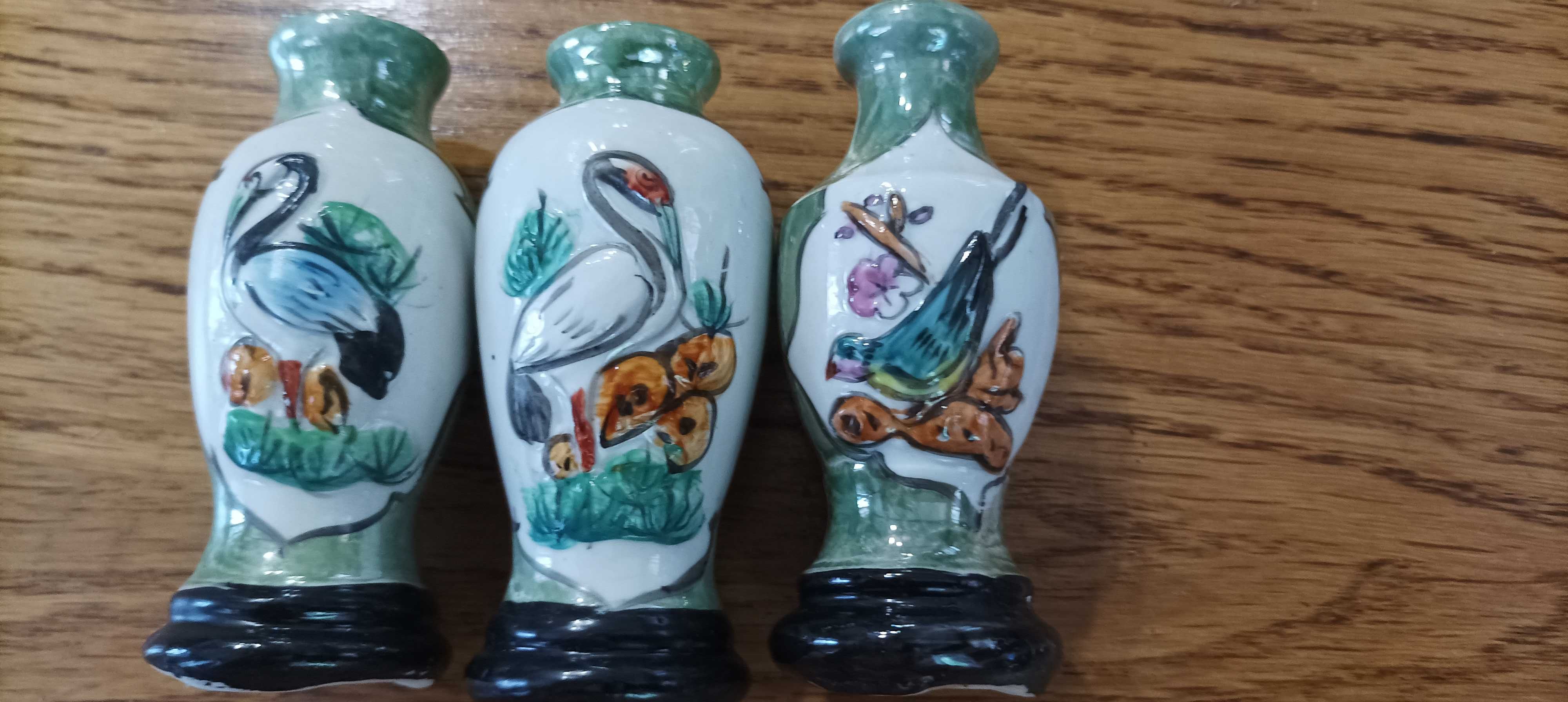 Набор китайский вазочек с птицами
