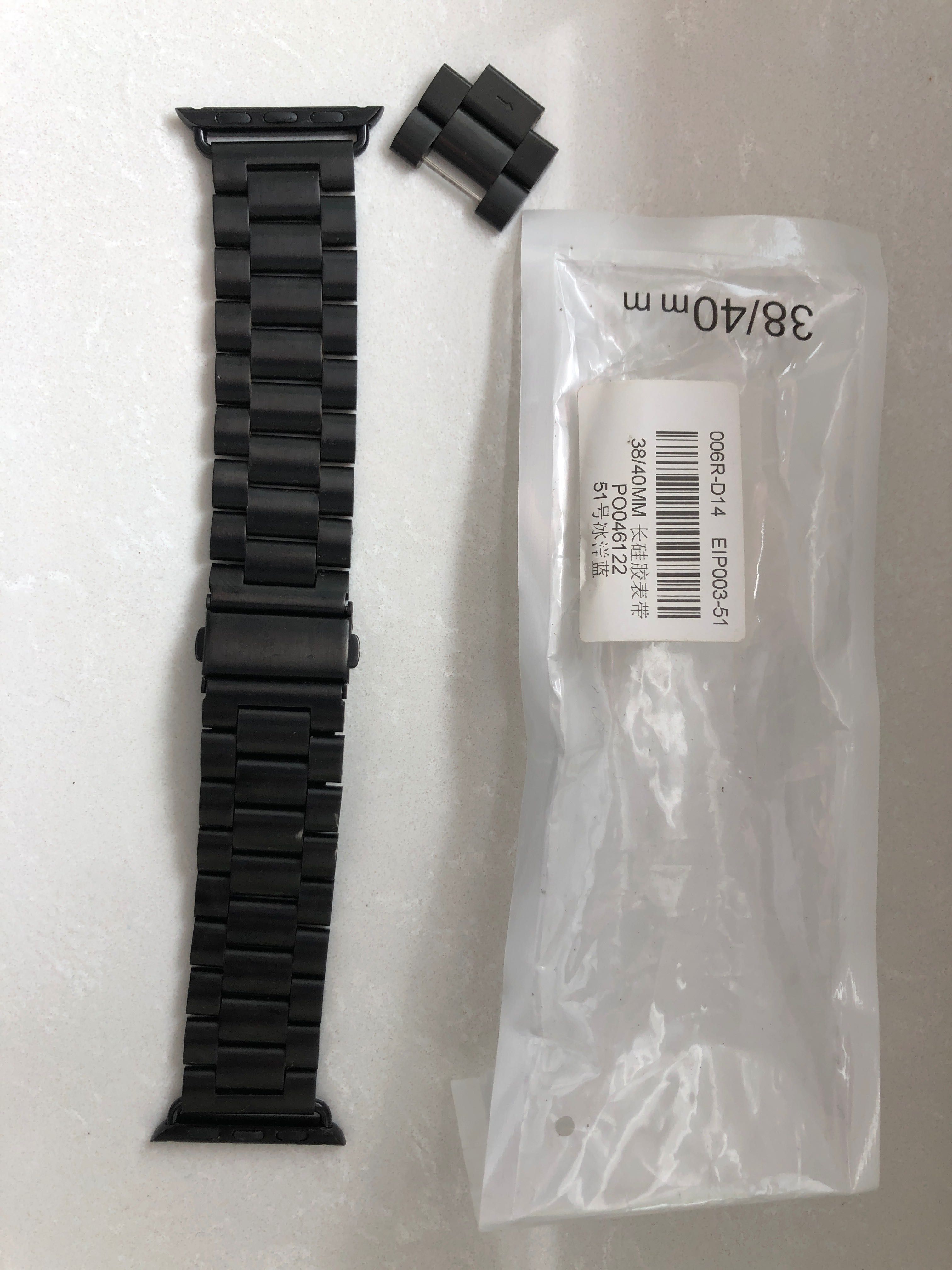 Apple Watch 4 5 6 7 38mm 40mm bransoleta czarna