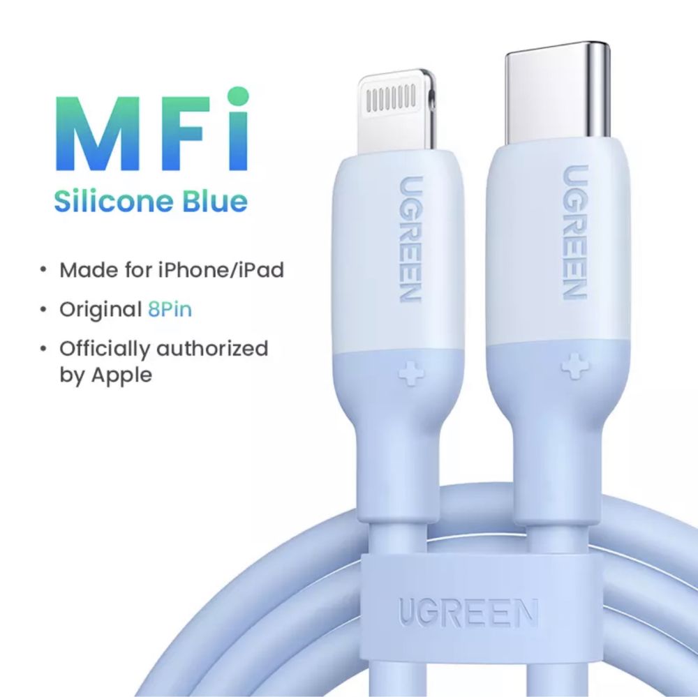 APPLE Кабель UGREEN MFi 20 Вт PD USB C к Lightning для iPhone, 1м