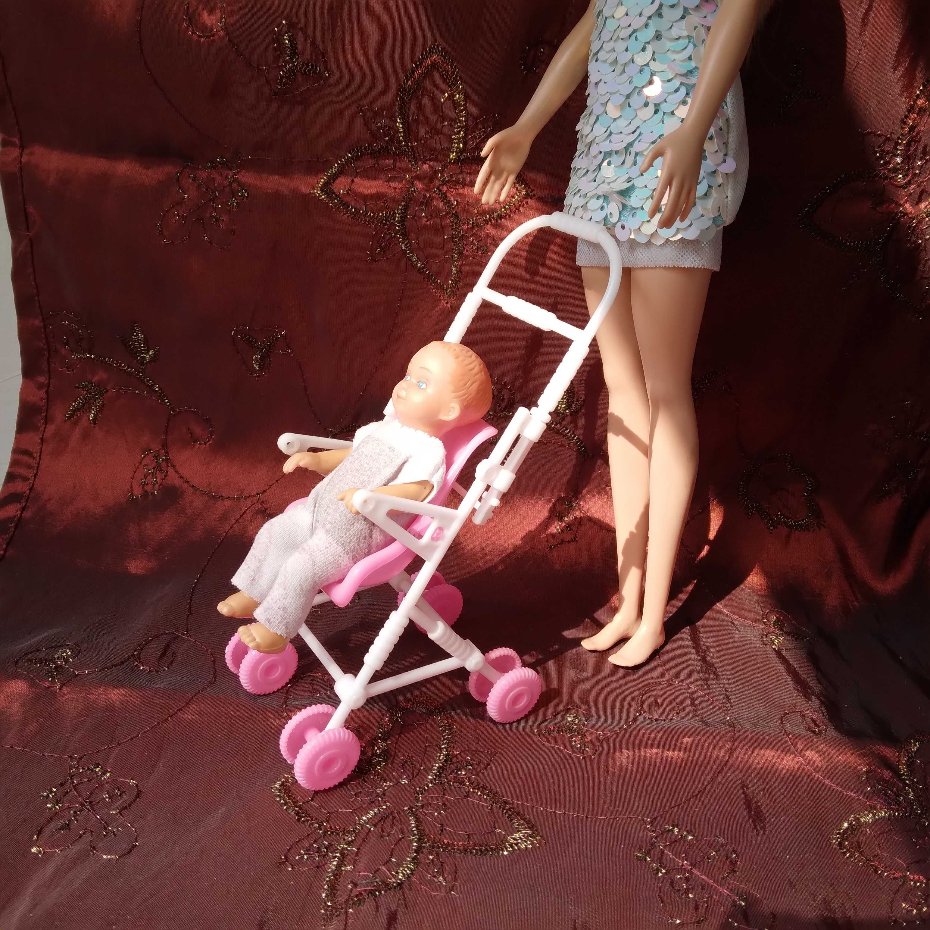 Wózek z mini lalką dla Barbie