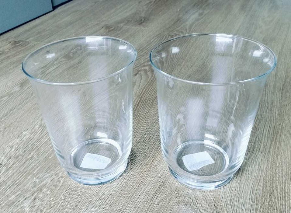 Dwa szklane wazony/latarnie POMP IKEA