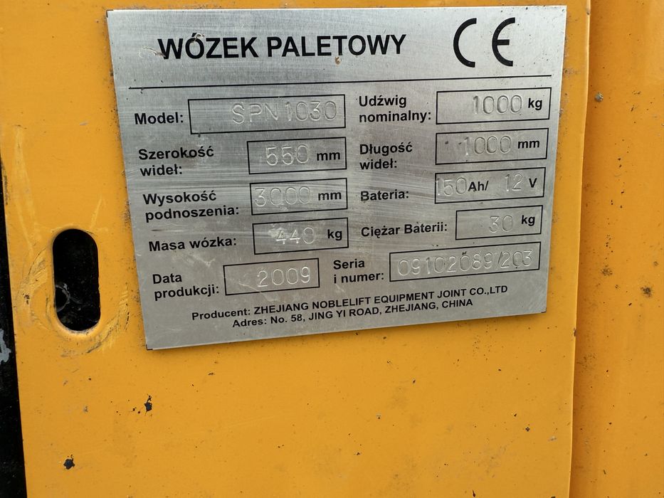wózek paletowy spn 1030