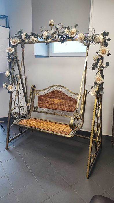 Huśtawka metalowa ogrodowa retro solidna i ciężka