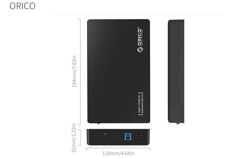 Карман для HDD 3.5" SATA USB 3.0 Orico 3588US3 оригинал в наличии