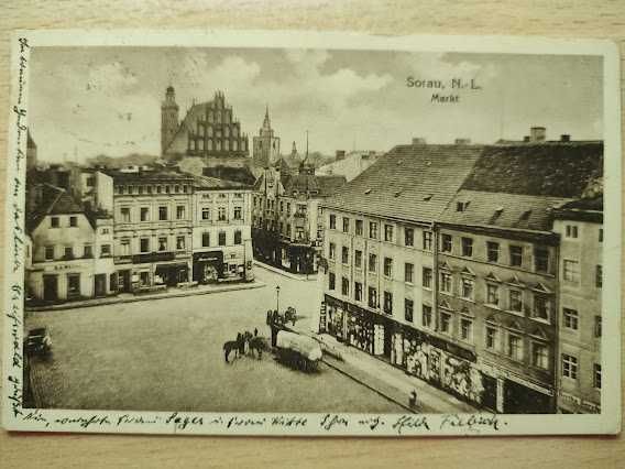 pocztówka żary rynek 1924 r.