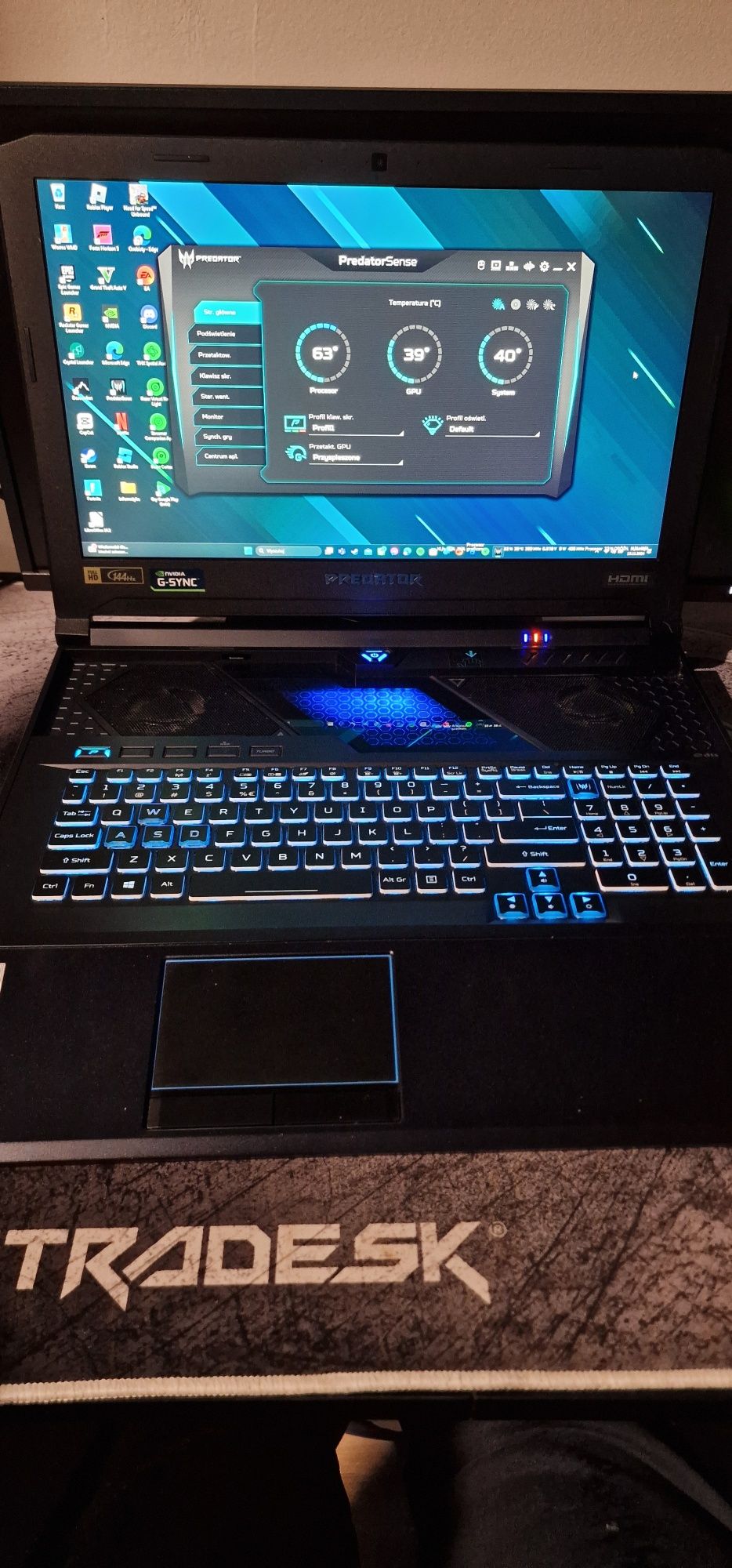 Laptop gamingowy ACER Predator Helios 700 17.3" plecak ładowarka 71772