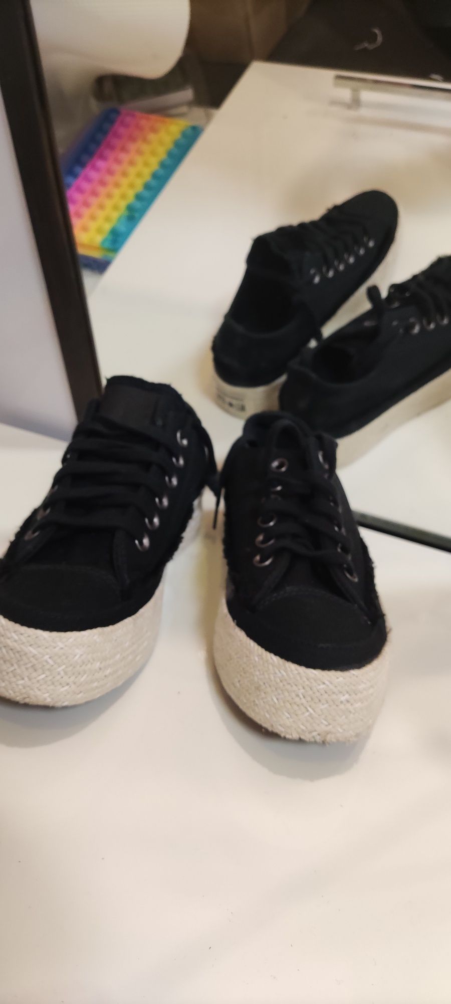R. 36 Nowe damskie buty na platformie Converse Black All Star