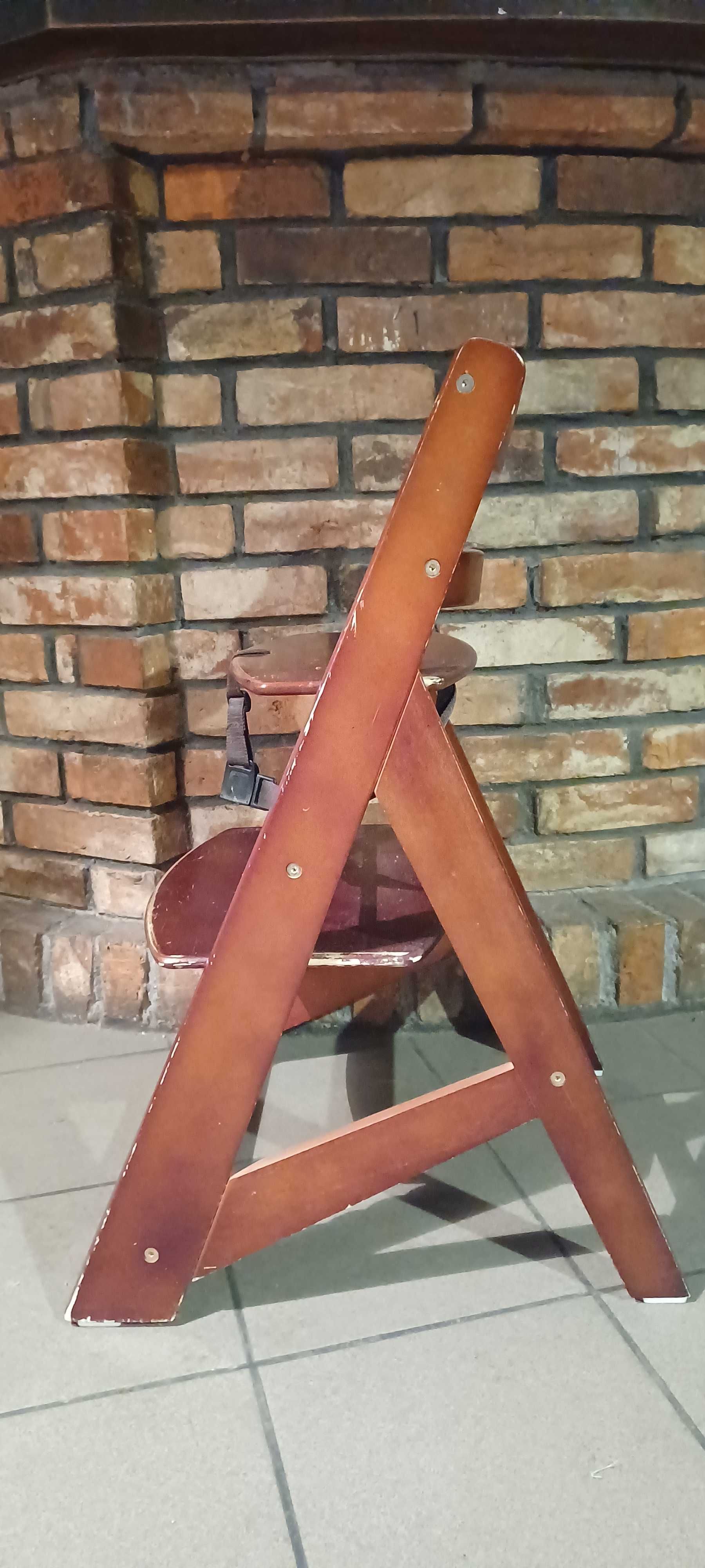 Krzesełko drewniane do karmienia typu Stokke
