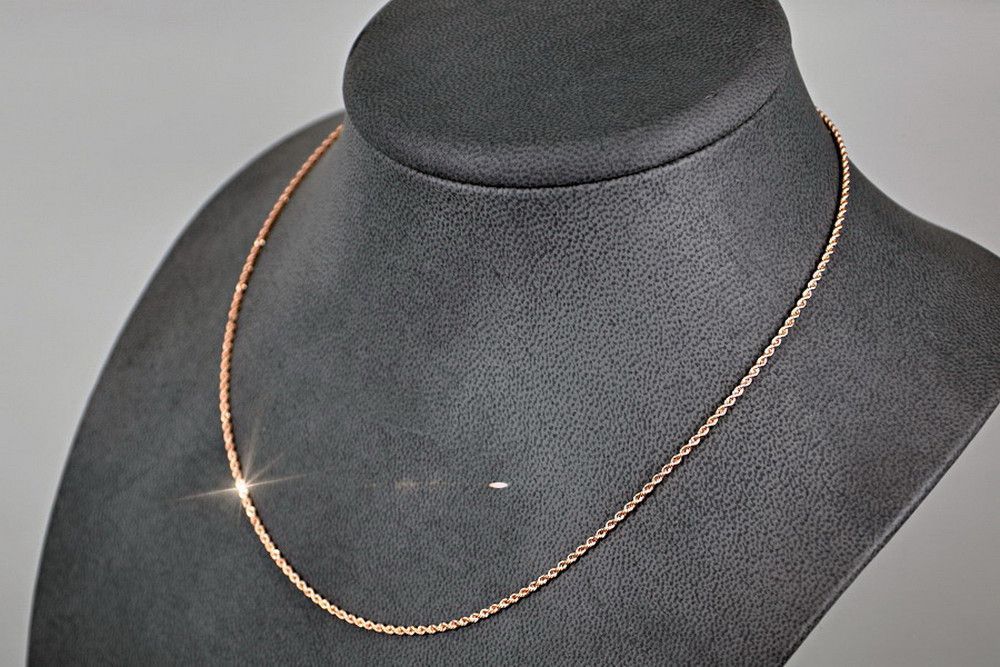 Łańcuszek z czerwonego złota 14k 585 kręcony Lina cc019r 14k 2mm 45cm