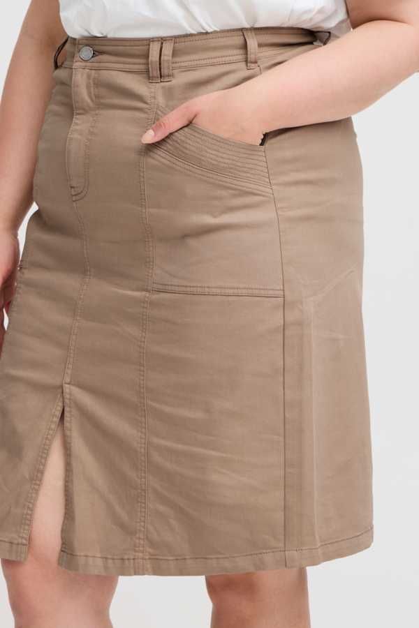 SIMPLE WISH spódnica midi prosta wygodna bawełna plus size 52