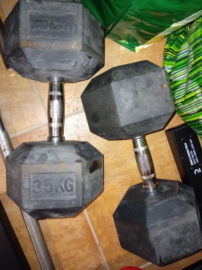 Halteres hexagonais 35 kg cada