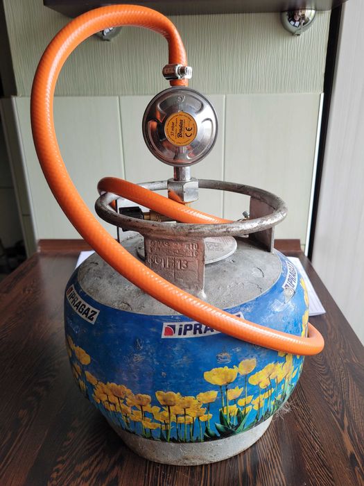 Газовий балон 5л з пальником, редуктором, шлангом та газом