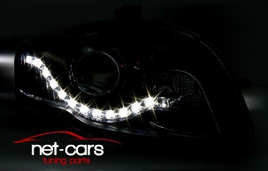Reflektory Lampy przód przednie AUDI A4 B7 DAYLINE LED Chrom