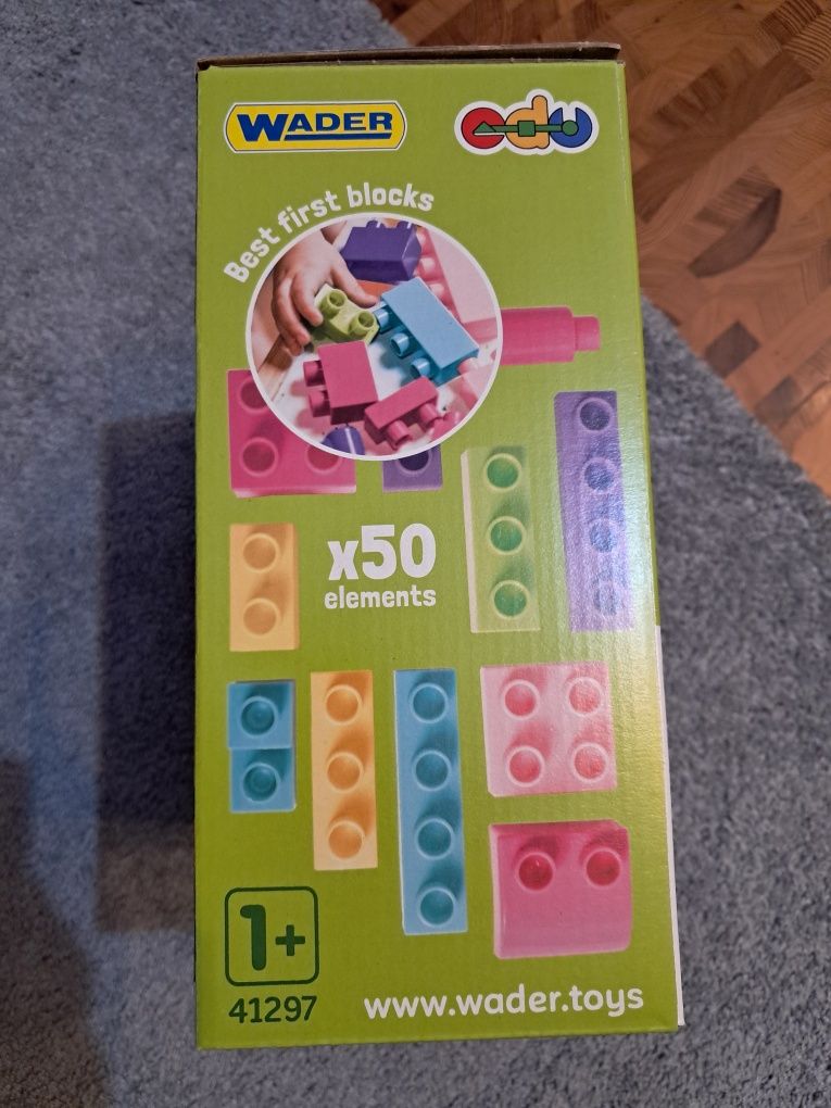 Klocki wader, 50 elementów, kids blocks jak nowe