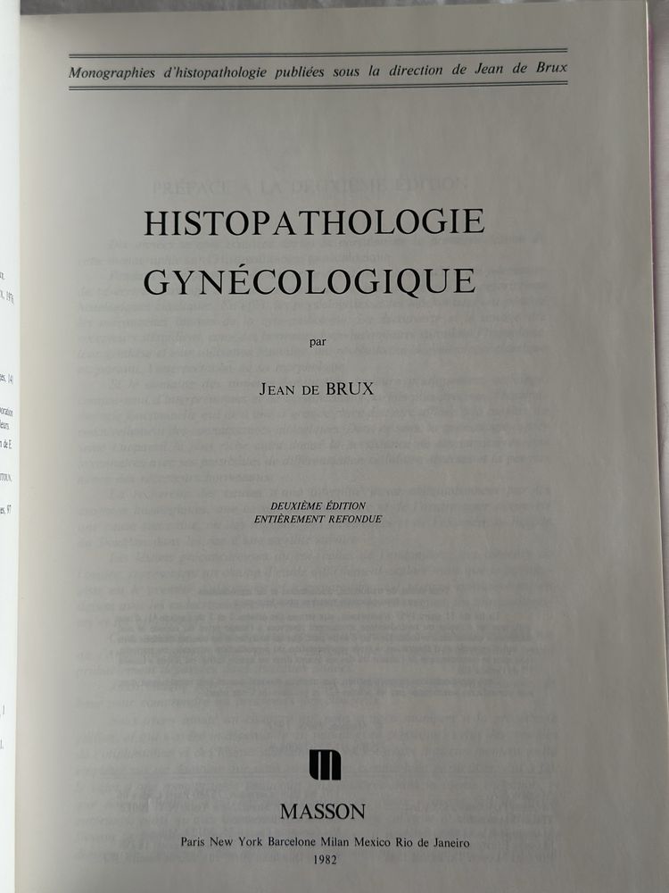 Jean De Brux Histopathologie gynécologique