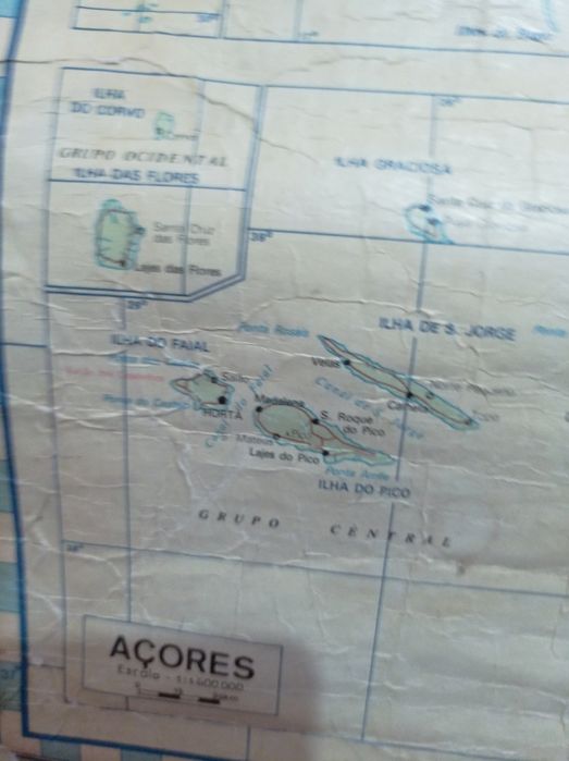 Antigo mapa escolar de Portugal