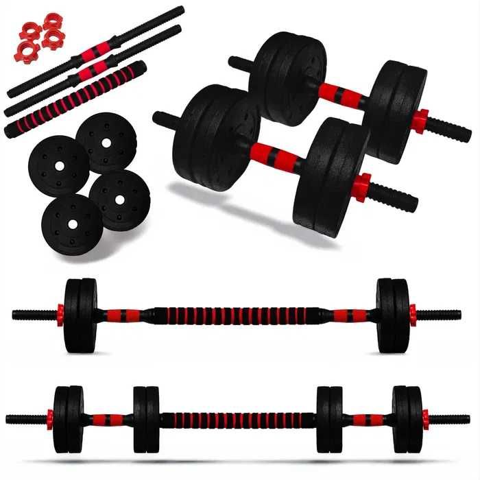 Hantle regulowane 2x5kg zestaw 10kg z łącznikiem gryfy talerze