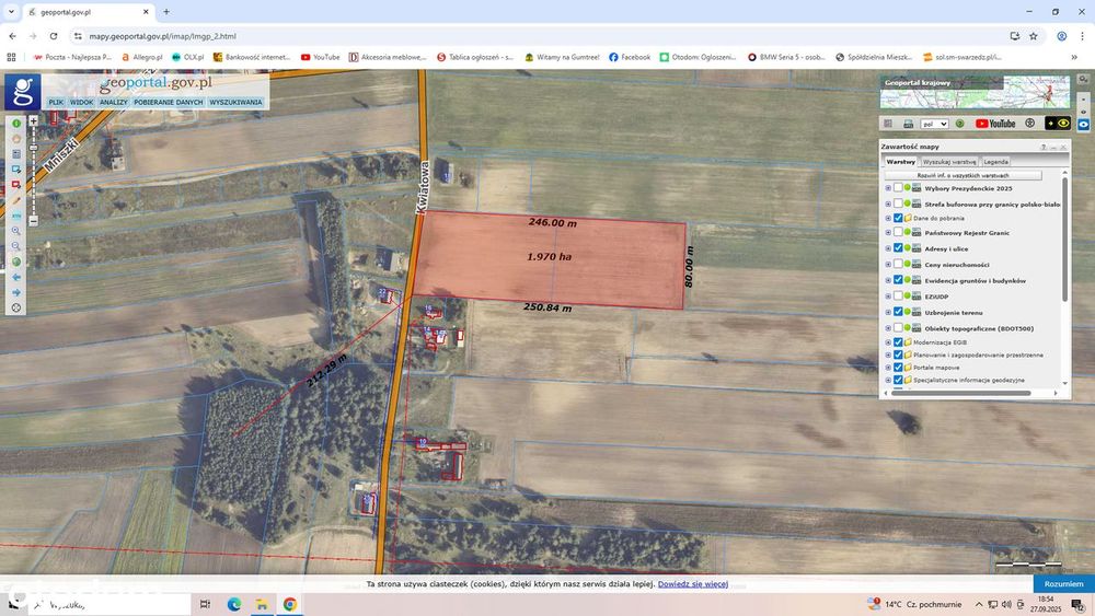 Działka inwestycyjna rolno-budowlana