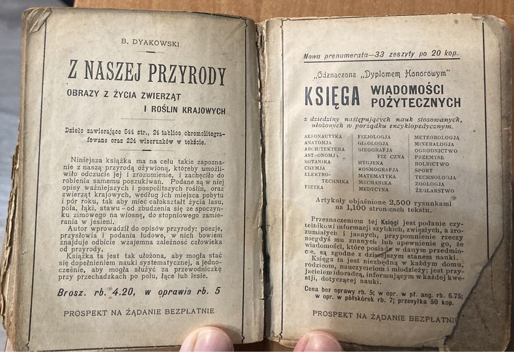 ,,Słownik podreęczny”9400 wyrazów 1905 rok uszkodzony