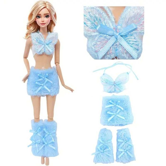 Ubranka dla lalki Barbie - Spódniczka, top, getry, majteczki !!!