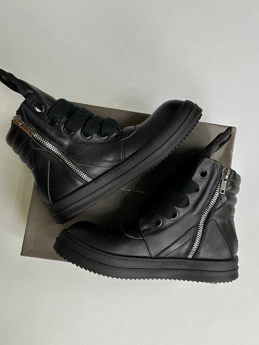 Rick Owens Geobasket Ramones jumbo laces чорні кеди archive кеды 43