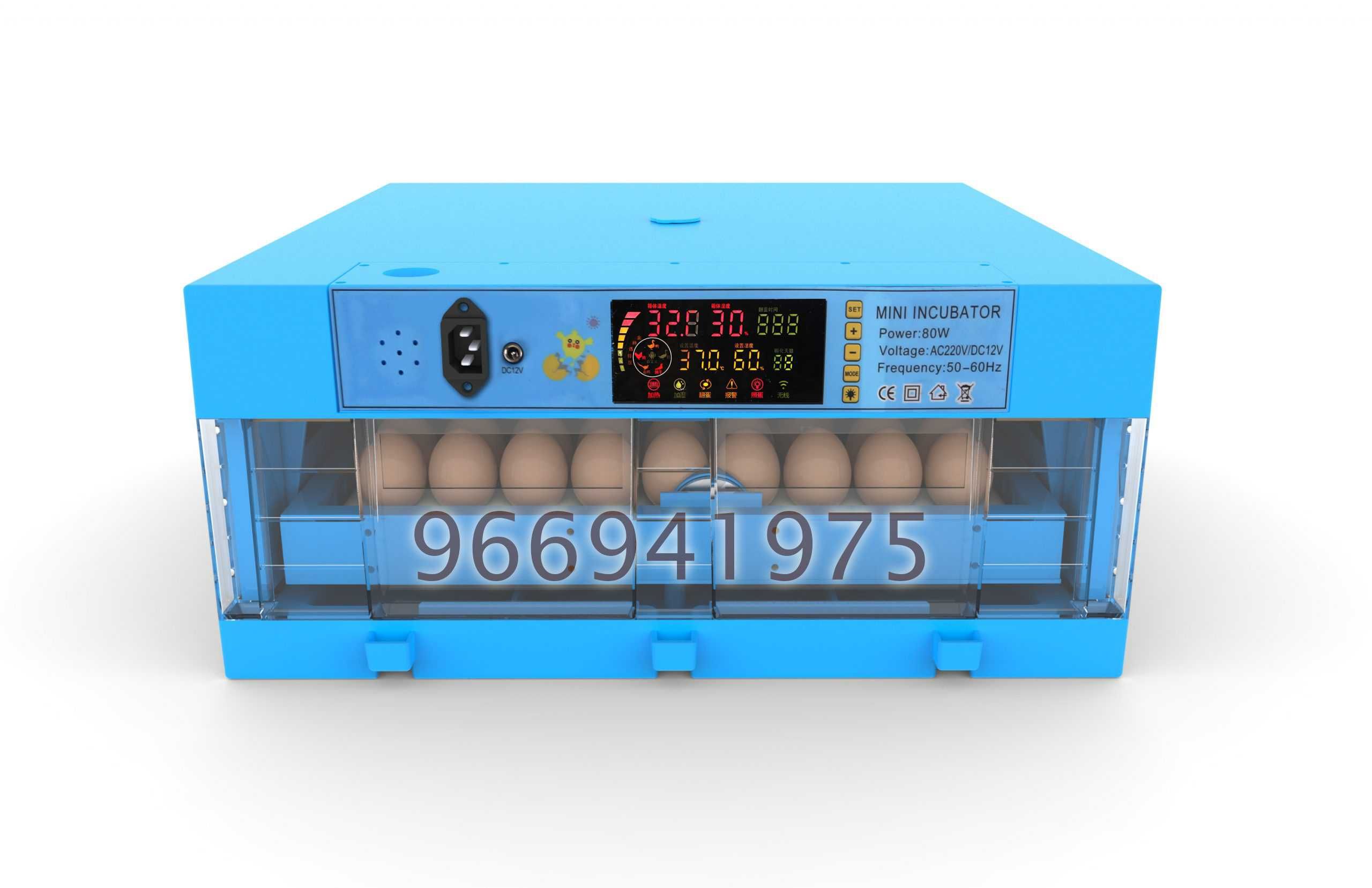 Incubadora/Chocadeira automática 144 ovos de codorniz ou perdiz