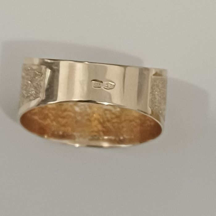 Złoty pierścionek szeroki ldiamentowany prosto z Włoch