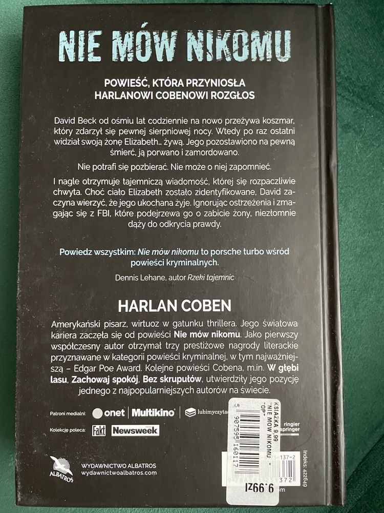 Książka „Nie mów nikomu” Harlan Coben