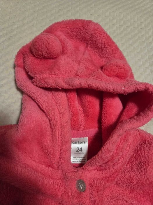 Bluza polarowa Carter’s z kapturek dziewczęca r. 24m.