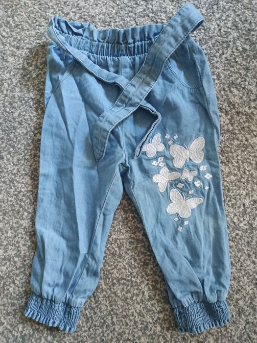 Spodnie denim dla dziewczynki śliczne r 80