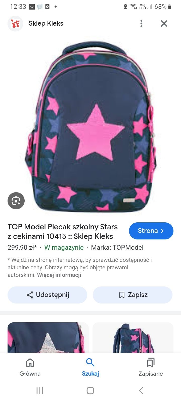 Plecak Top Model Star I love top model