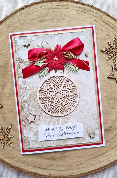 Kartka Bożonarodzeniowa Handmade Ręcznie robiona
