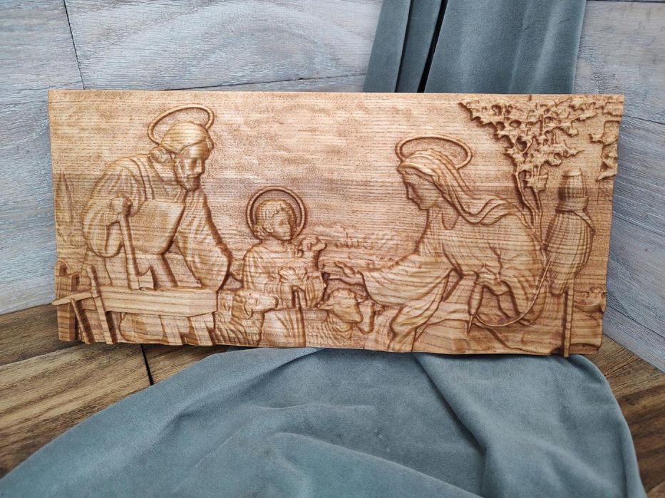 Obraz drewniany Święta Rodzina VI prezent 30 cm