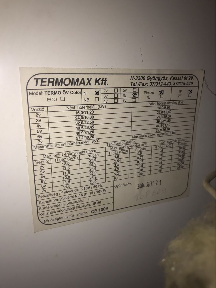 Газовый Котел Termomax OV Color