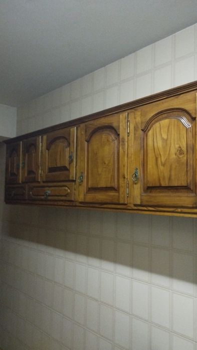 Móveis cozinha madeira maciça c/mármore