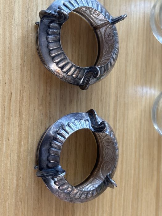 Stara posrebrzana ZSRR JUMMET solniczka z łżeczką - dwie sztuki!