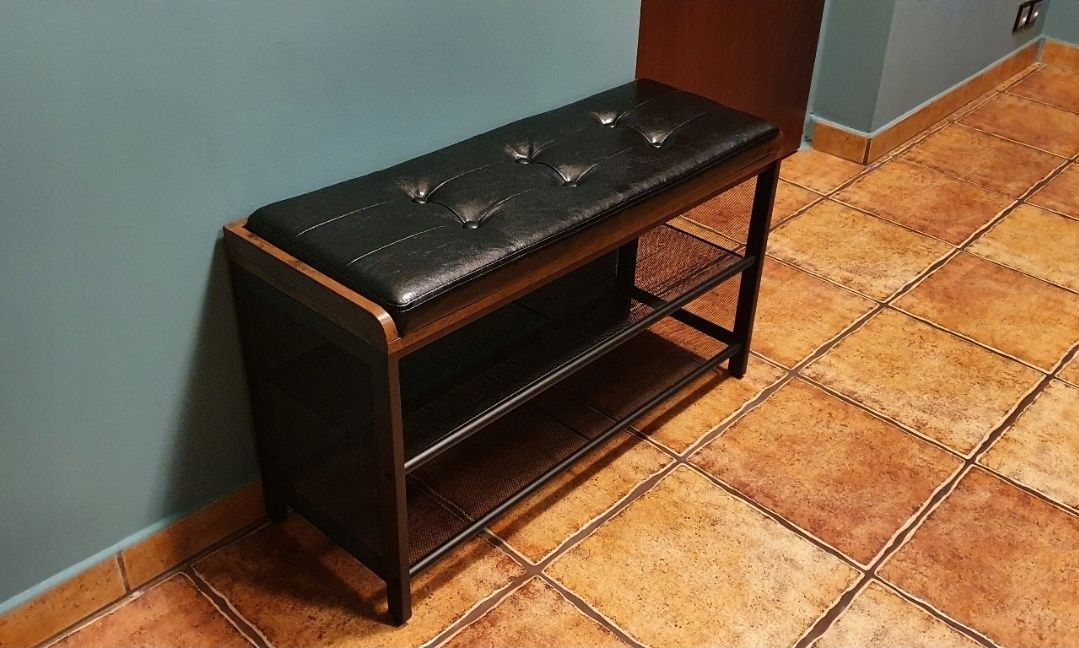 Nowa skórzana Ławeczka półka na buty elegancka w stylu loft glamour