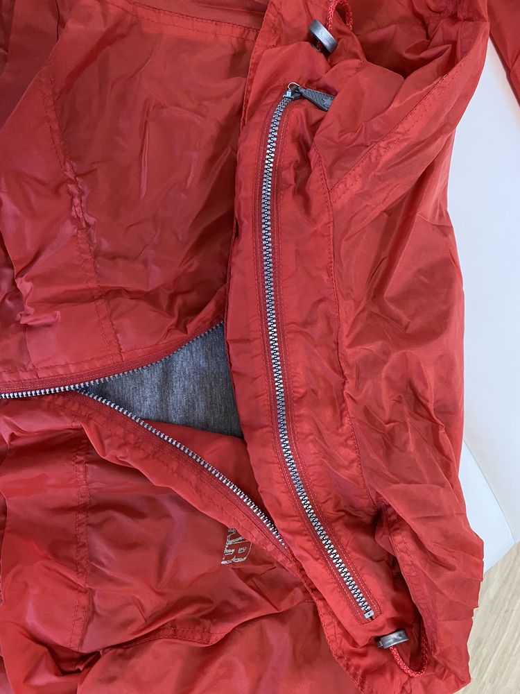 Kurtka płaszcz przeciwdeszczowy Big star S 36 czerwona Nylon oversize