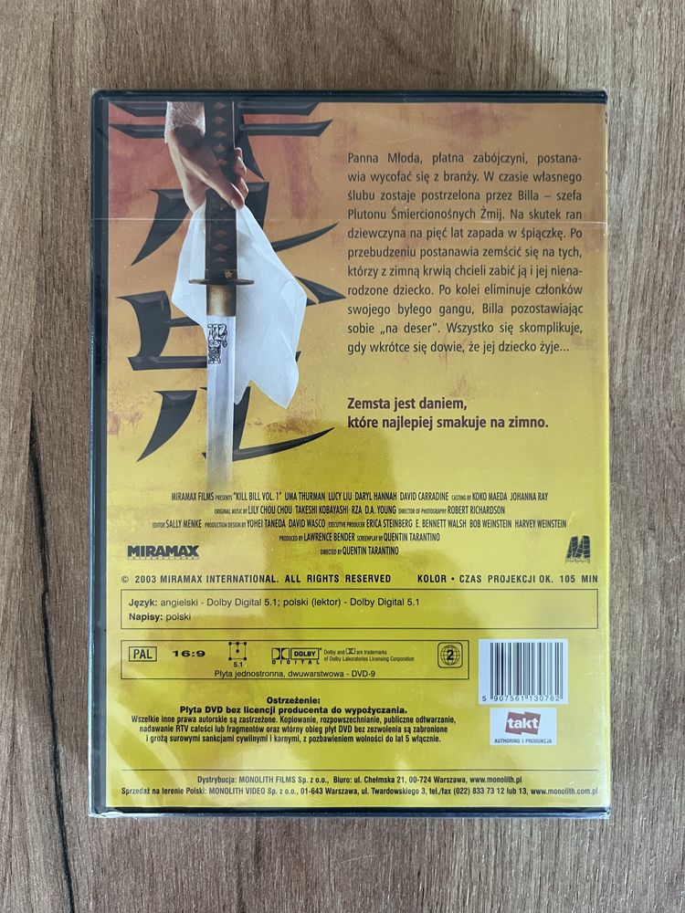 DVD Kill Bill Volume 1 - nowa, zafoliowana