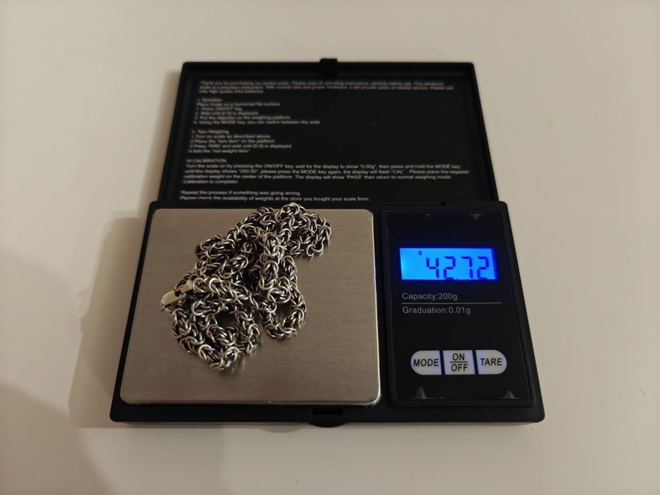 Sprzedam męski srebrny łancuszek próby 925 z krzyżem