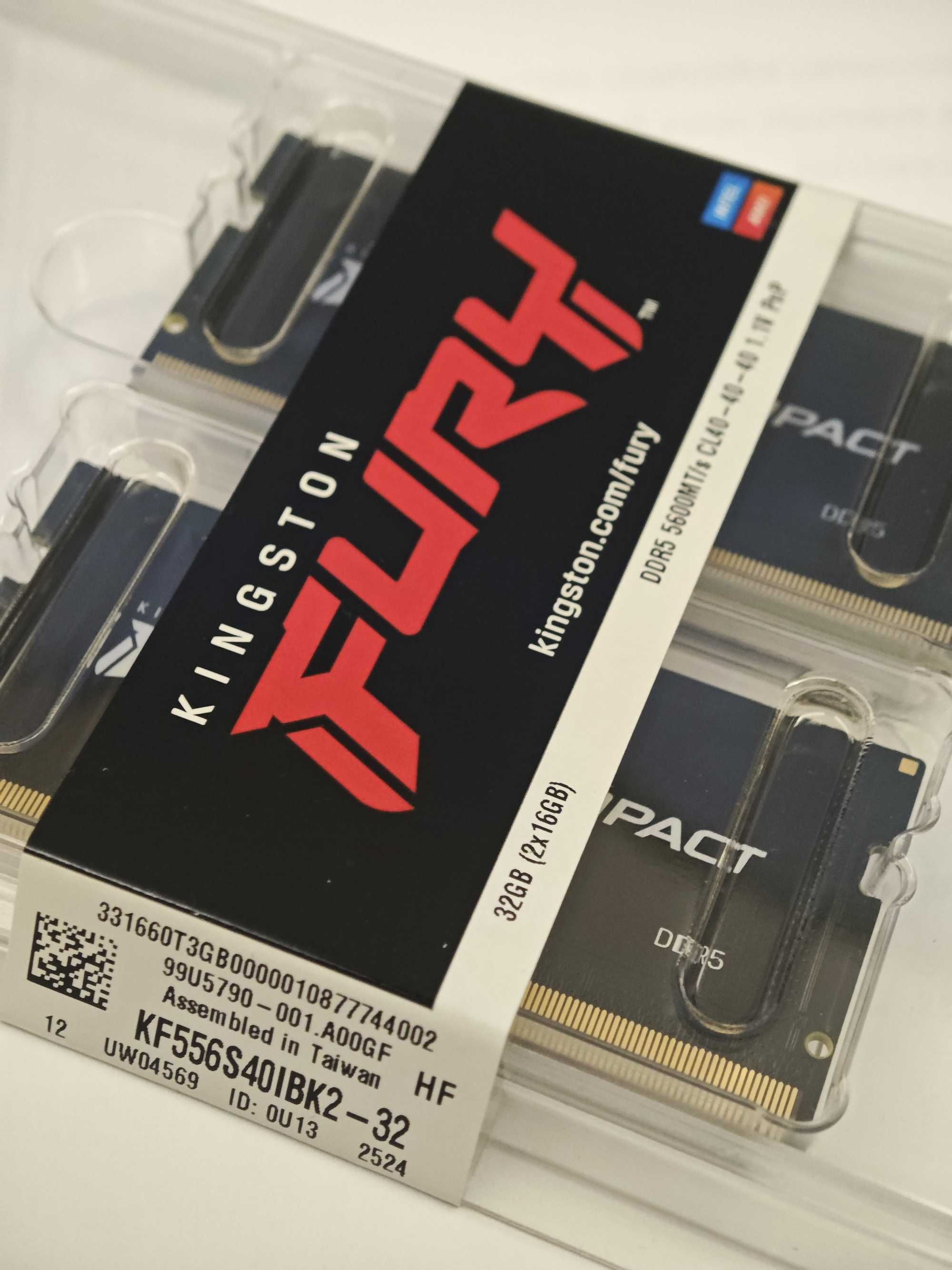 Memory RAM 32GB (2x16GB) DDR5-CL40 5600MHz (Black) - KINGSTON