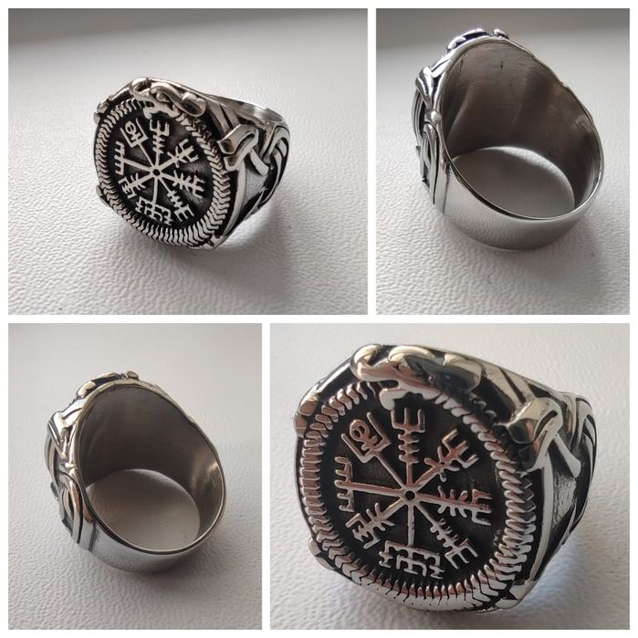 (7+9) 17+19 мм 2 шт кільце нержавіюча сталь уроборос вегвізир вікінги