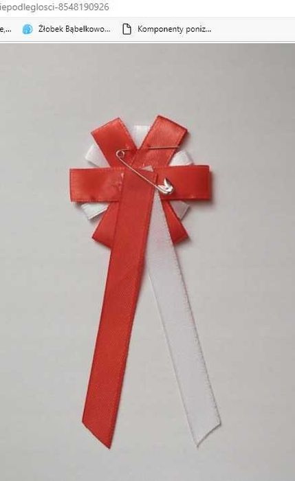 Kotylion narodowy, przypinka biało czerwona, 11 Listopada