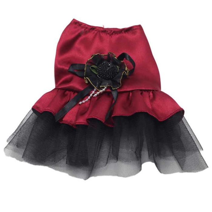 Vestido "Mido" Bordô e preto - Tamanho XS