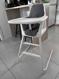Krzesło krzesełko do karmienia Ikea Langur białe tacka pokrowiec