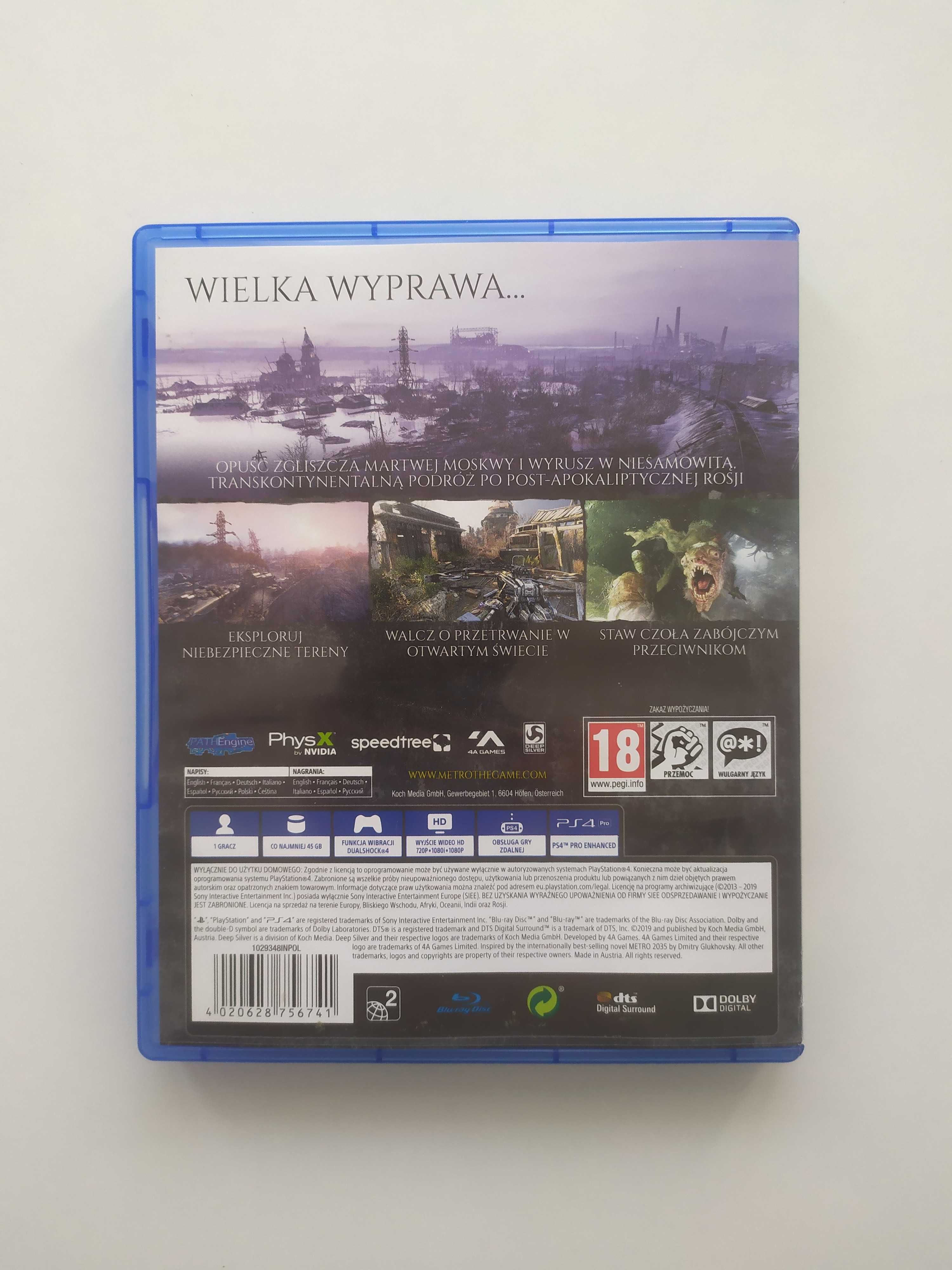 Gra Metro Exodus PlayStation Ps4 Ps5