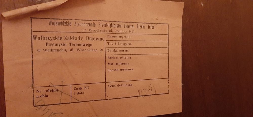 Szafa Biblioteczna Wałbrzyskie Zakłady Drzewne Komoda Witryna PRL