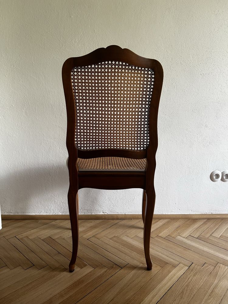 Krzesło drewniane, rattanowe, antyk, retro, vintage