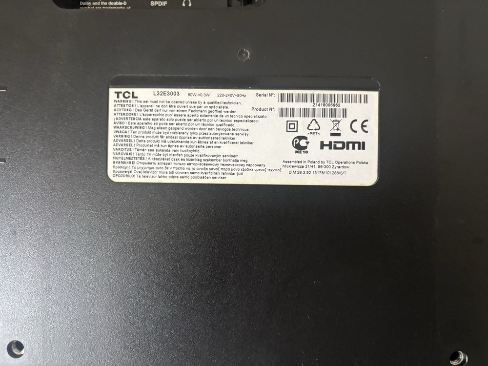 Sprzedam telewizor tcl L32E3003