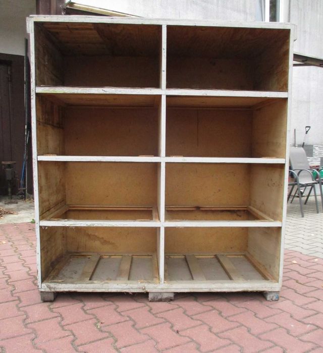 Drewniany Regał Szafka Warsztatowa PRL